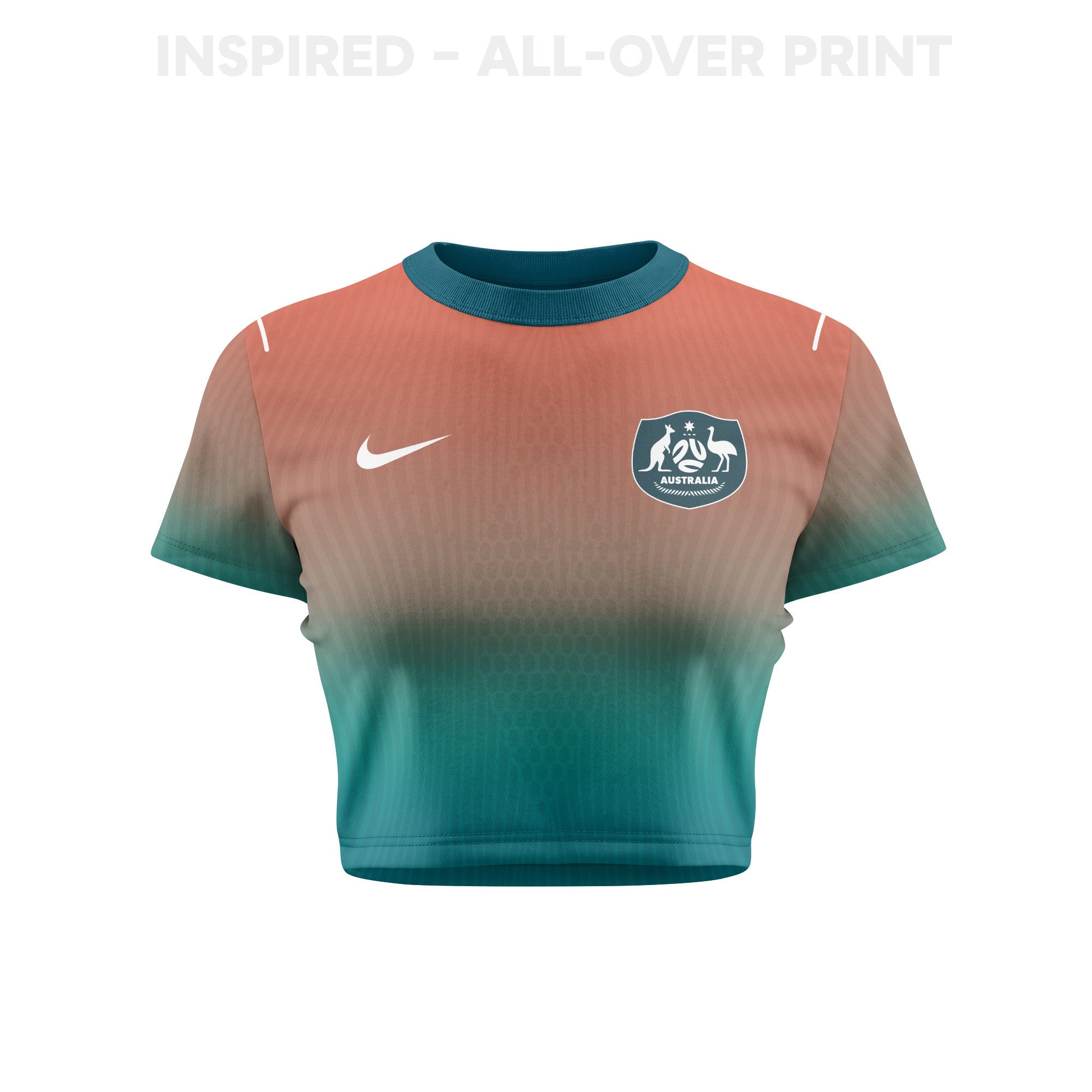 Australia 2026 Women's Away All-Over Print Cropped Jersey - Green