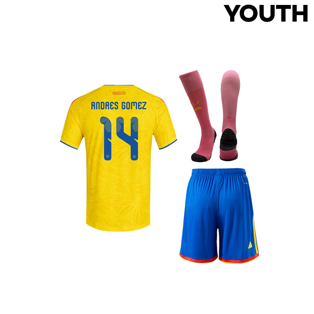 Andres Gomez 14 Colombia 2026 YOUTH Home Kit Set – Yellow