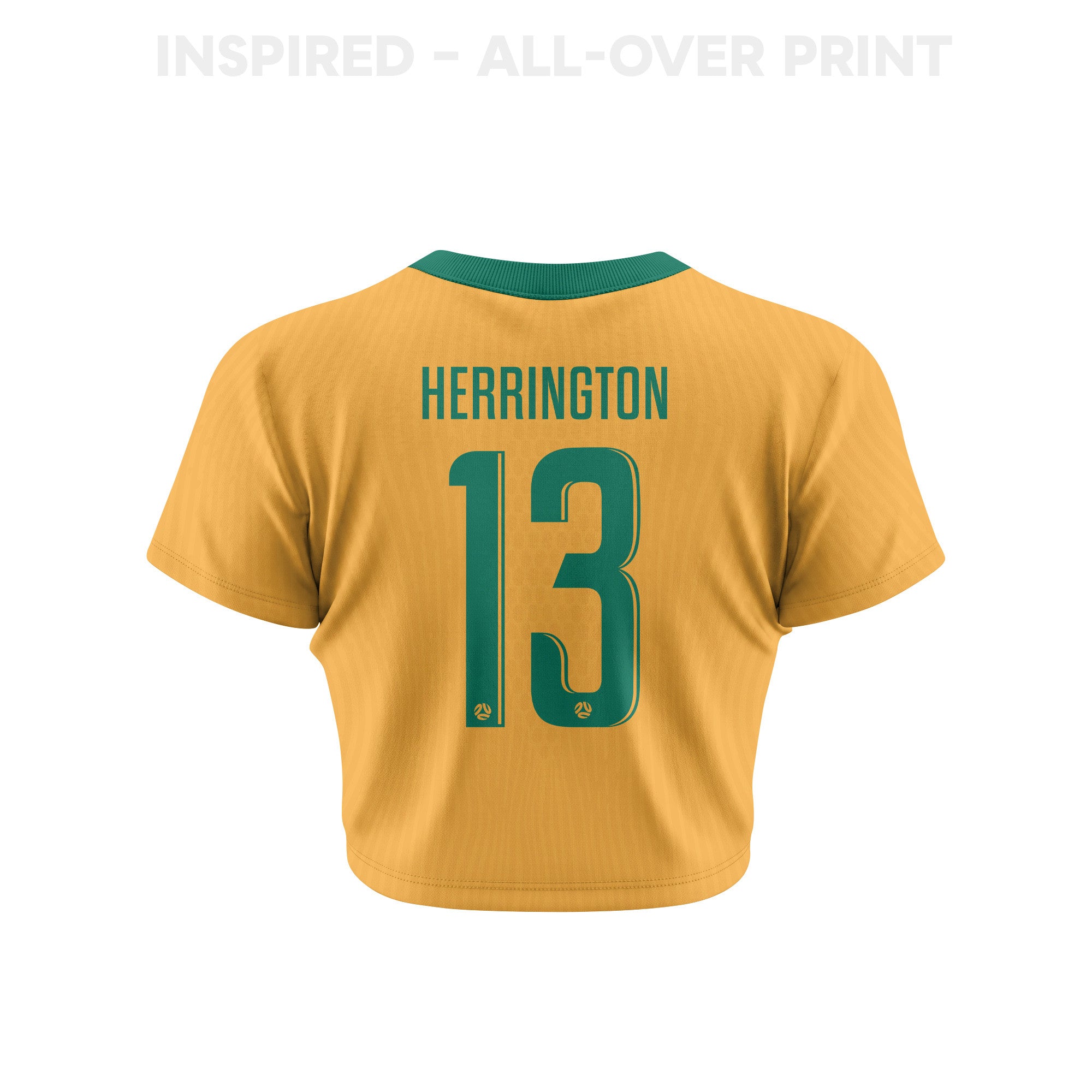 Lucas Herrington 13 Australia 2026 Women's Home All-Over Print Cropped Jersey - Yellow