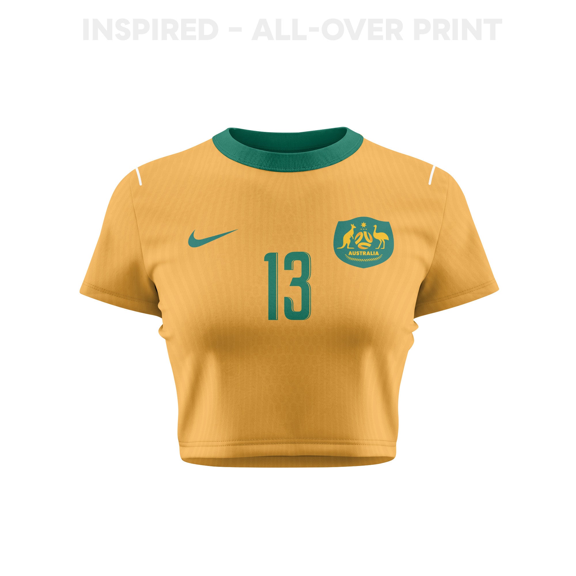 Lucas Herrington 13 Australia 2026 Women's Home All-Over Print Cropped Jersey - Yellow