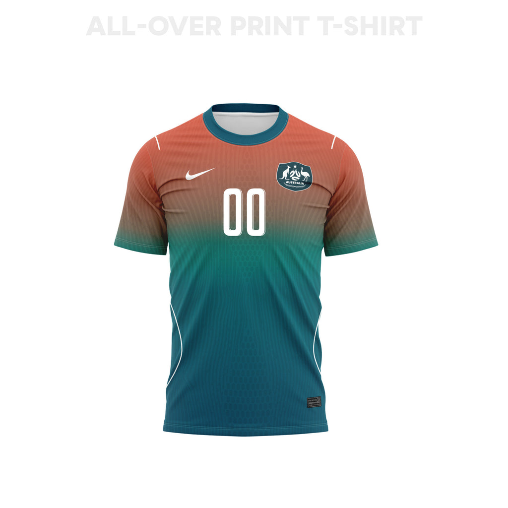 Australia 2026 Youth Away 3D T-shirt Fully Printed – Teal