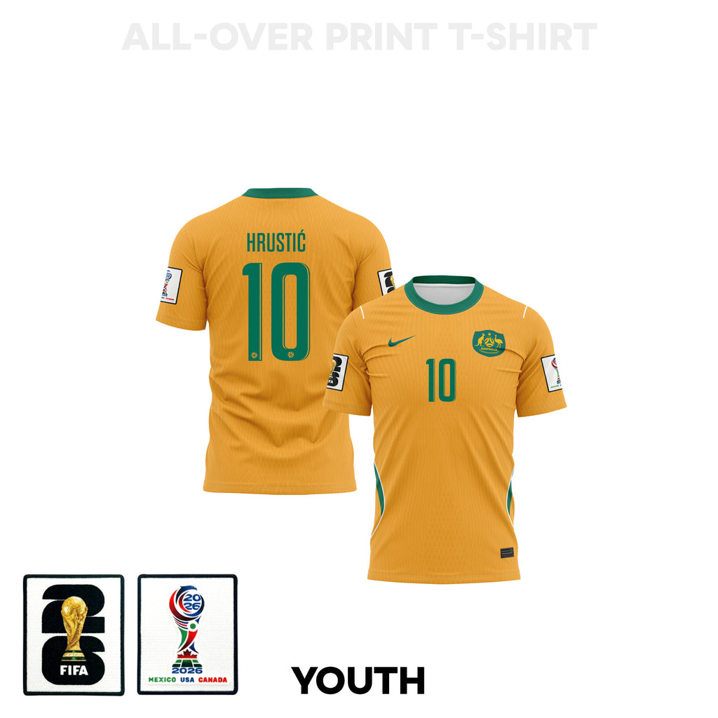 Ajdin Hrustić 10 Youth Australia 2026 Home 3D T-shirt Fully Printed – Yellow