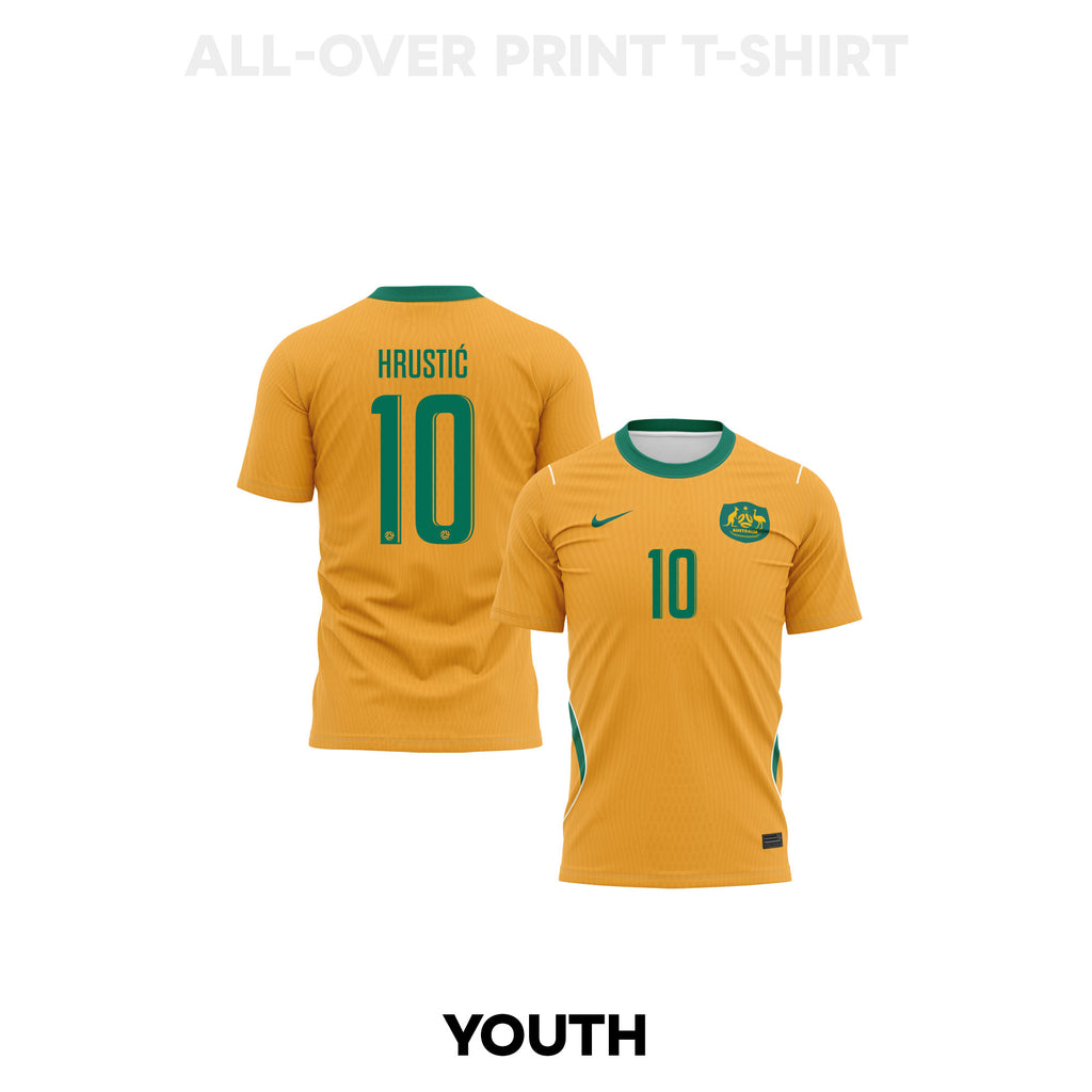 Ajdin Hrustić 10 Youth Australia 2026 Home 3D T-shirt Fully Printed – Yellow