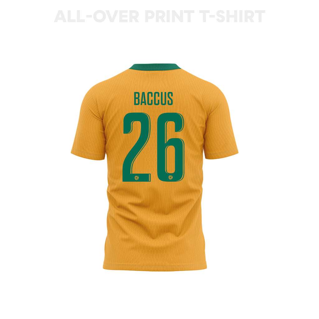 Keanu Baccus 26 Youth Australia 2026 Home 3D T-shirt Fully Printed – Yellow