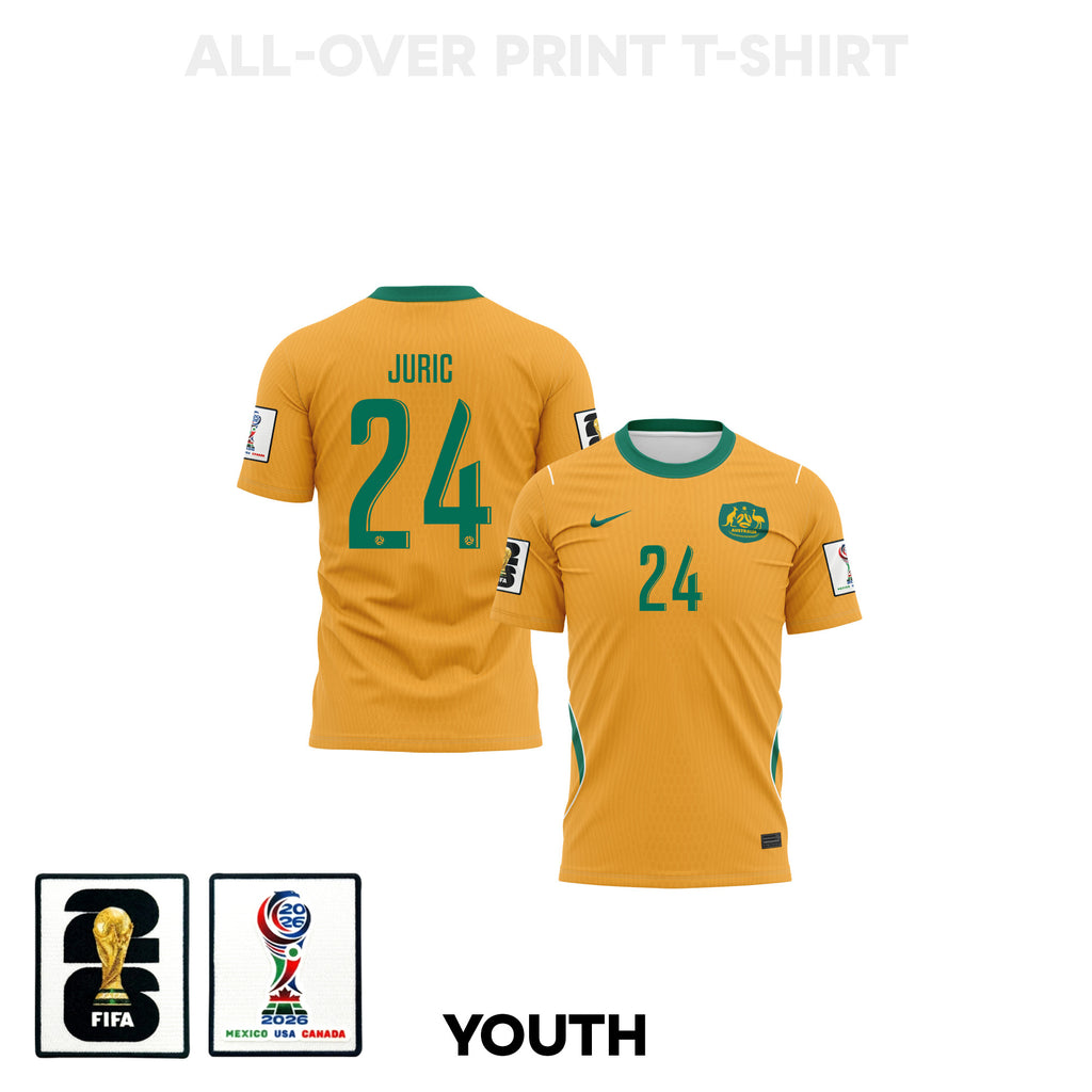 Deni Juric 24 Youth Australia 2026 Home 3D T-shirt Fully Printed – Yellow