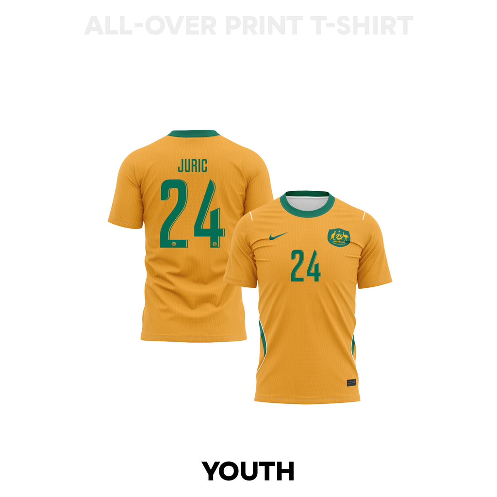 Deni Juric 24 Youth Australia 2026 Home 3D T-shirt Fully Printed – Yellow