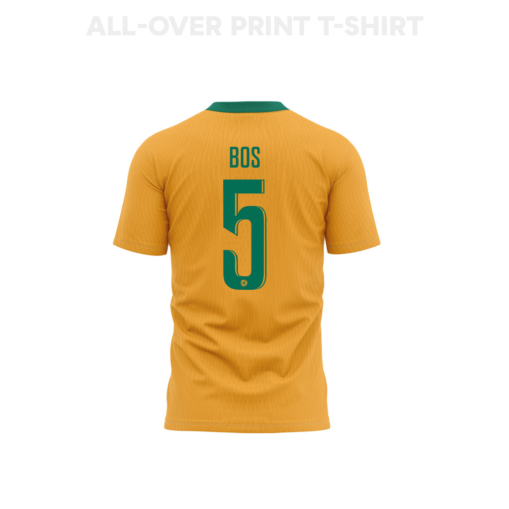 Jordan Bos 5 Youth Australia 2026 Home 3D T-shirt Fully Printed – Yellow