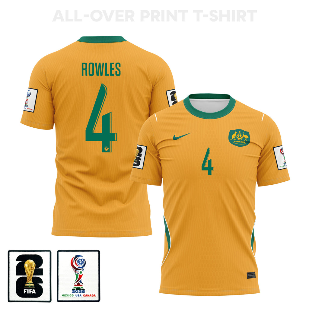 Kye Rowles 4 Australia 2026 Home 3D T-Shirt Fully Printed – Unisex, Yellow