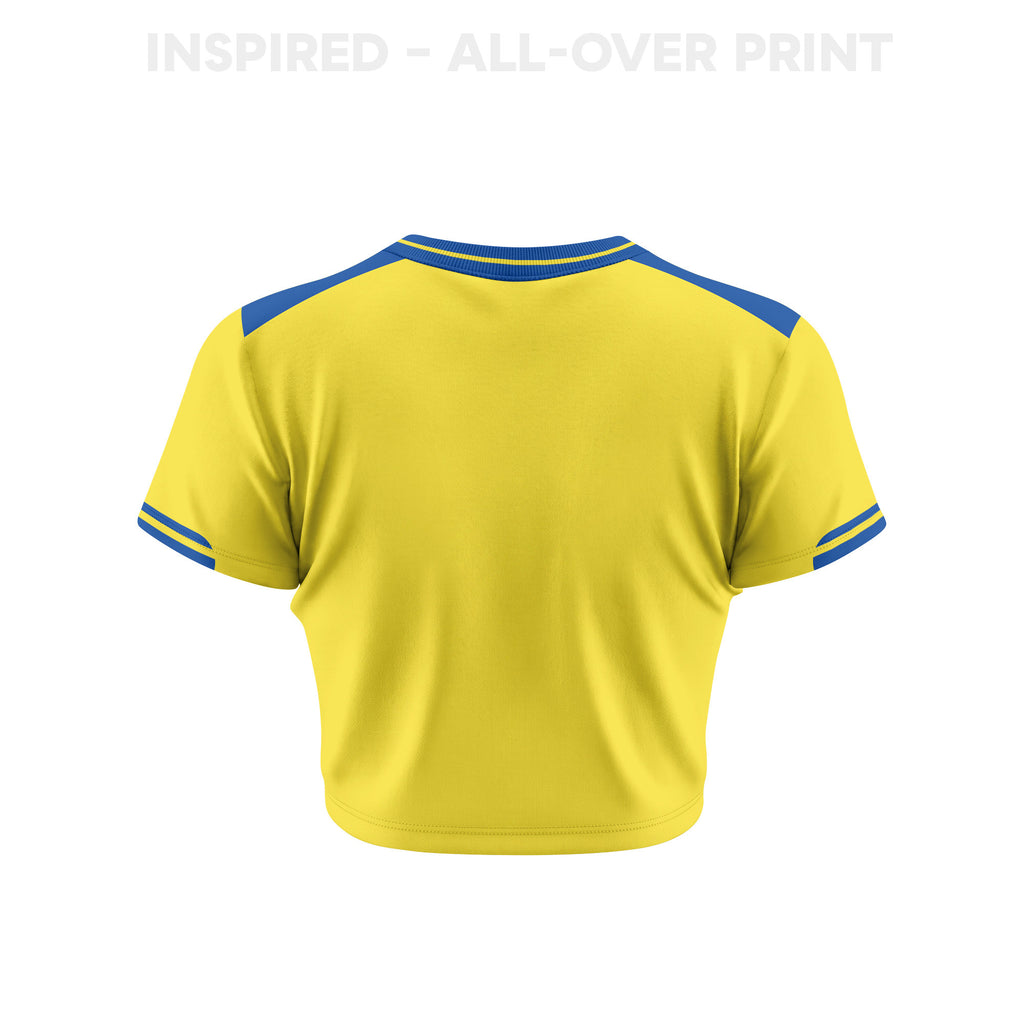 Sweden 2026 Women's Home All-Over Print Cropped Jersey - Yellow