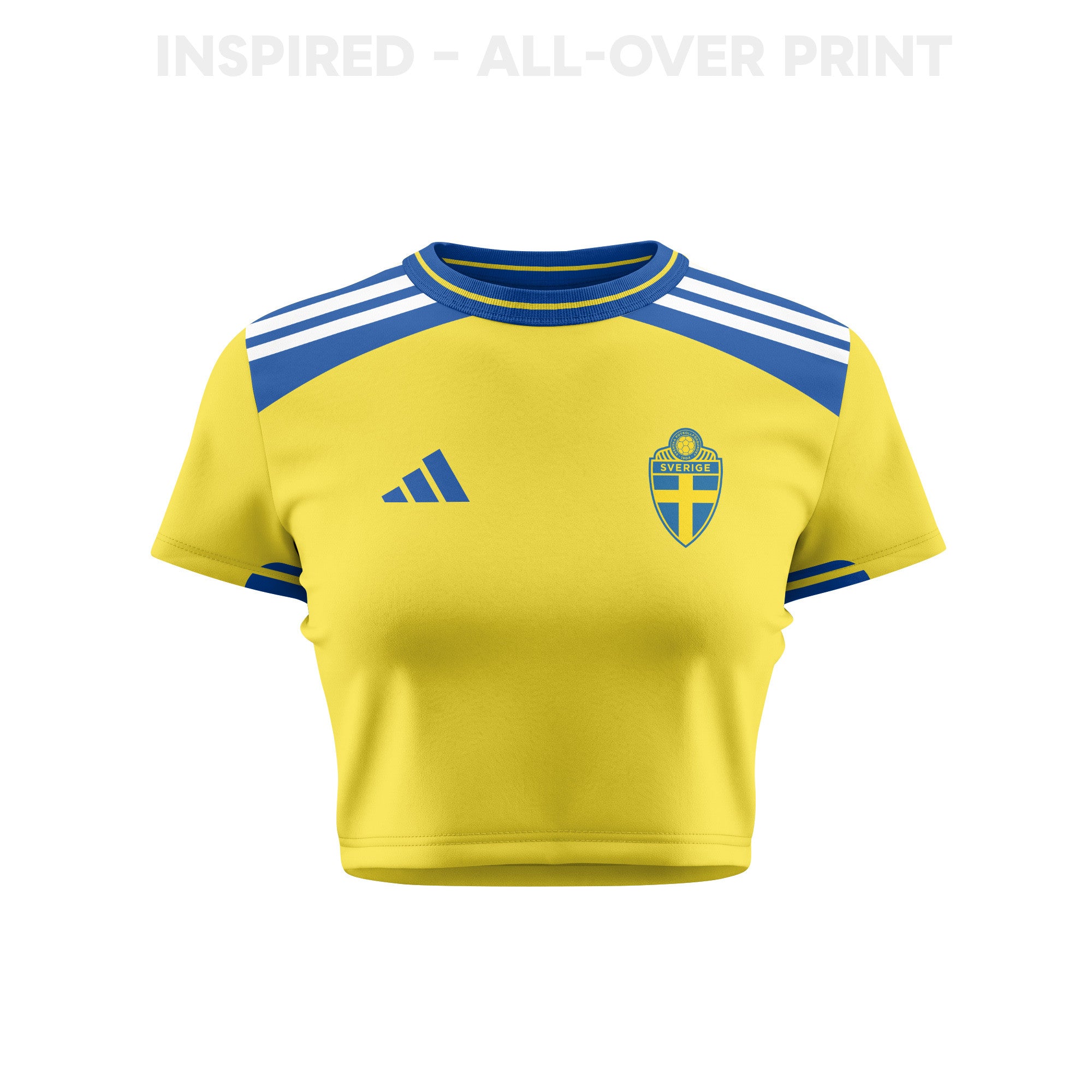 Sweden 2026 Women's Home All-Over Print Cropped Jersey - Yellow