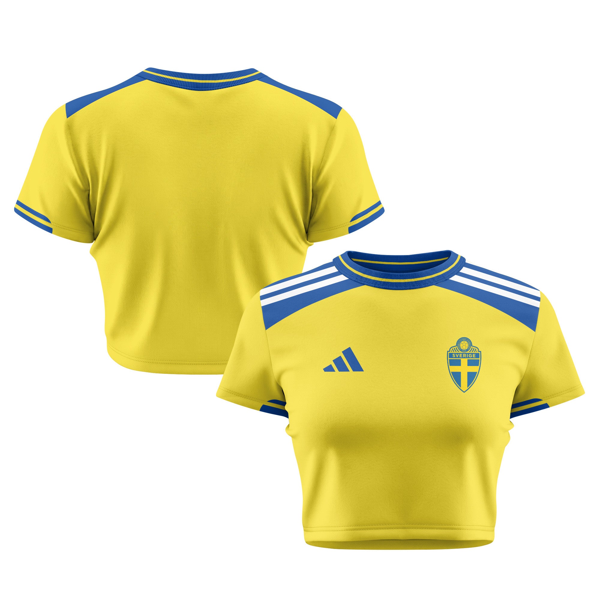 Sweden 2026 Women's Home All-Over Print Cropped Jersey - Yellow