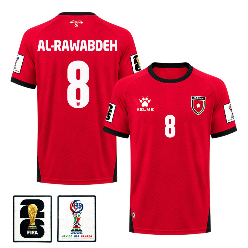 Noor Al-Rawabdeh 8 Jordan 2026 Away Jersey - Red, Men