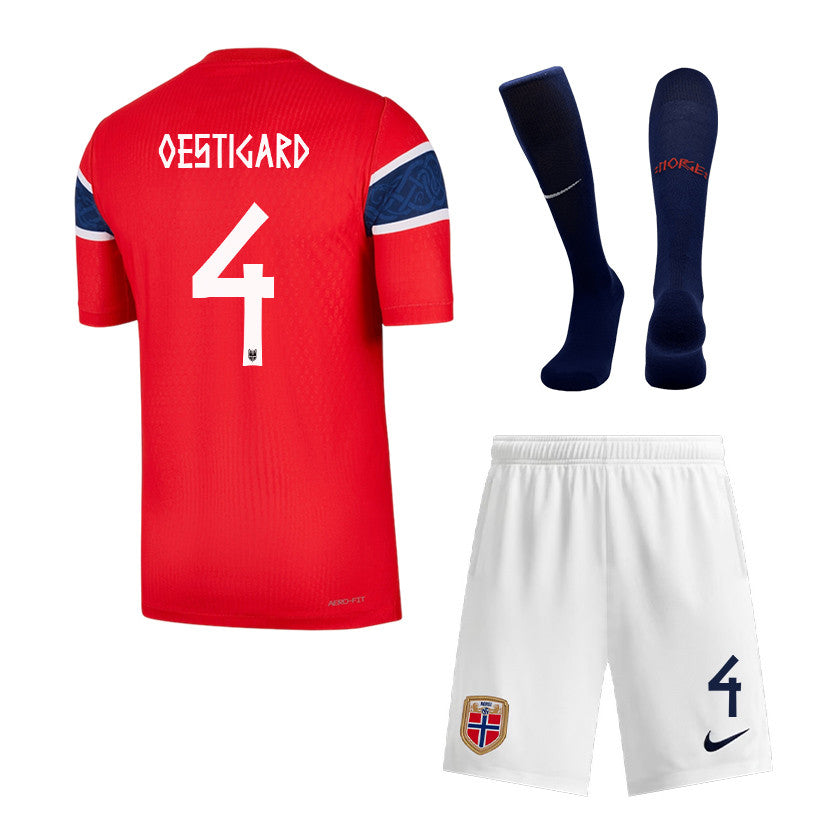Leo Oestigard 4 Norway 2026 Home Men Kit Set – Red