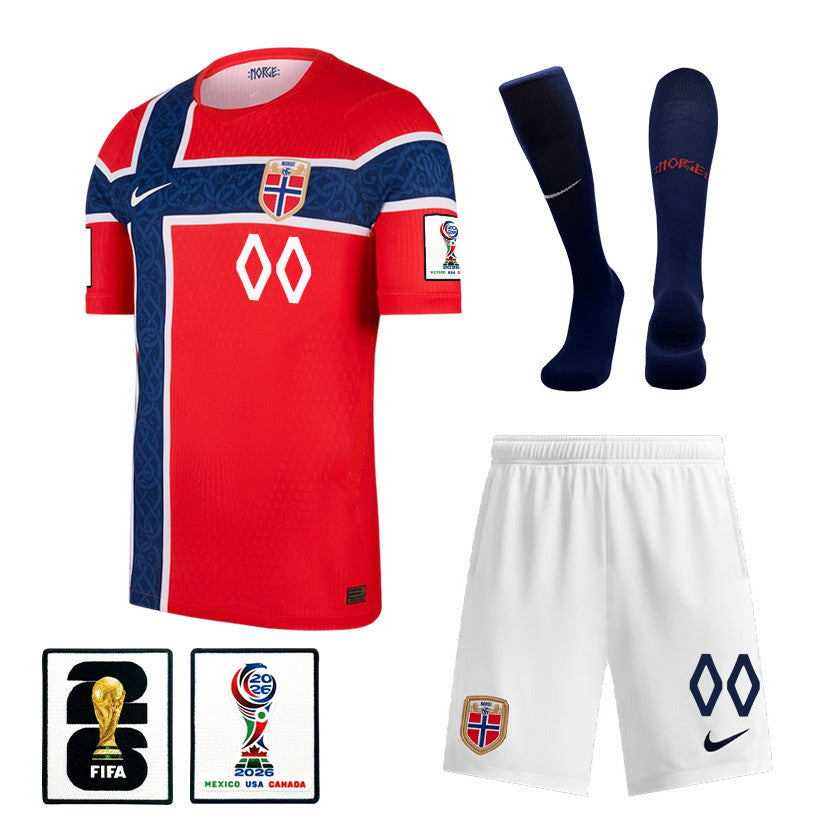 Norway 2026 Home Men Kit Set – Personalized - Red