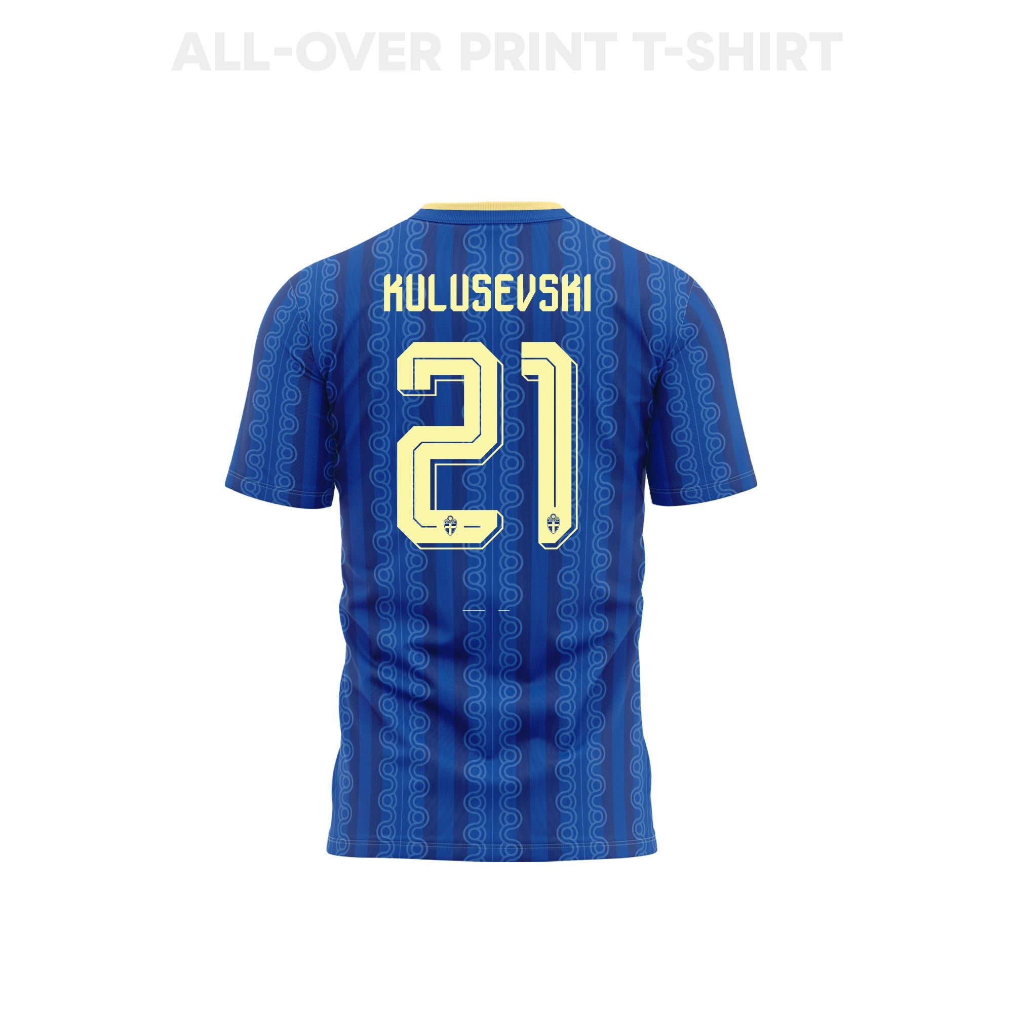 Dejan  Kulusevski 21 Sweden 2026 Away 3D T-Shirt Fully Printed – Unisex, Blue