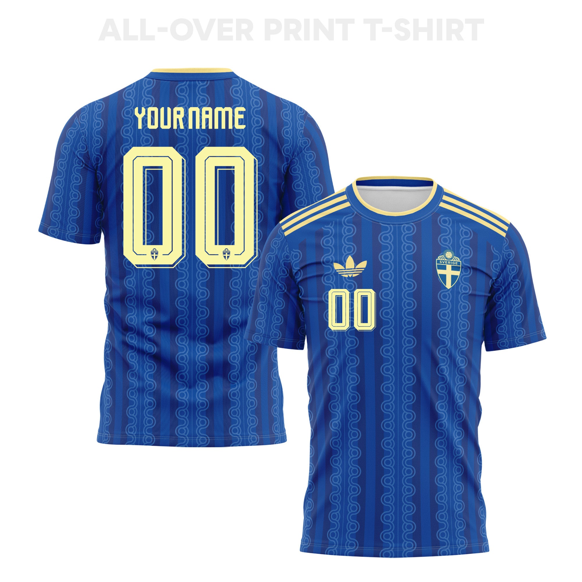 Sweden 2026 Away 3D T-Shirt Fully Printed – Personalized – Unisex, Blue
