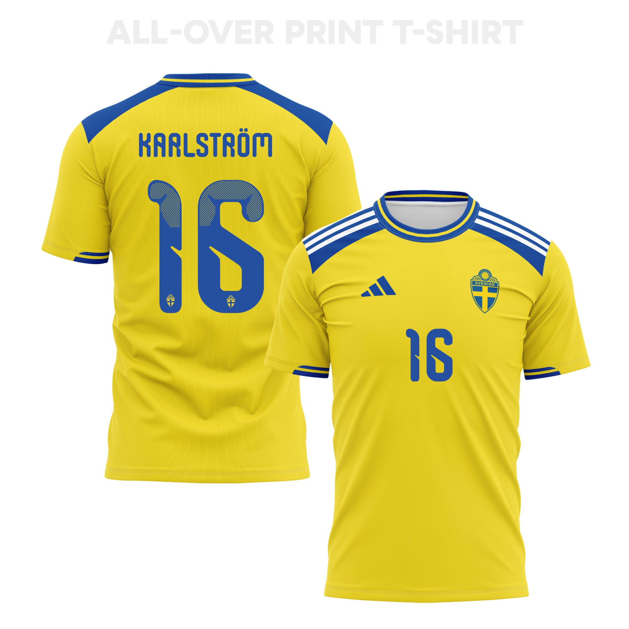 Jesper Karlstroem 16 Sweden 2026 Home 3D T-Shirt Fully Printed – Unisex, Yellow