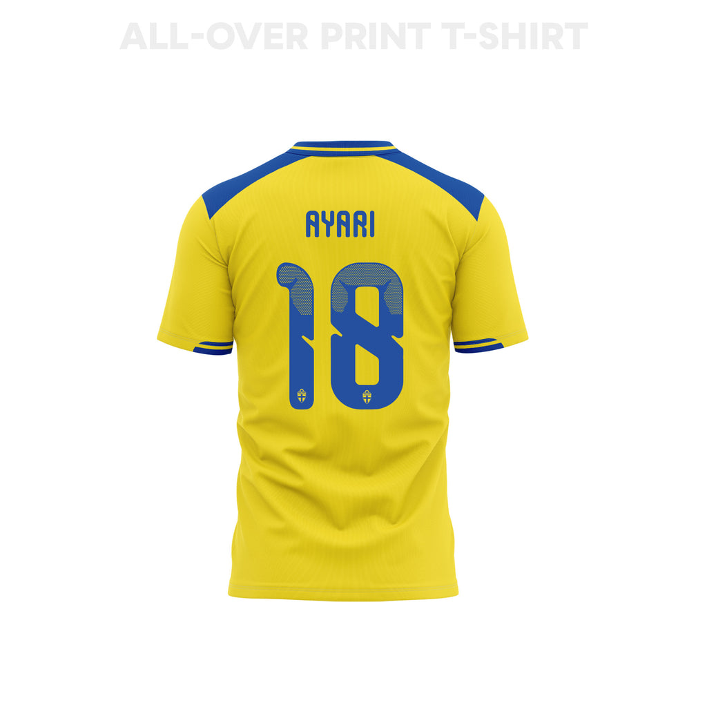 Yasin Ayari 18 Sweden 2026 Home 3D T-Shirt Fully Printed – Unisex, Yellow