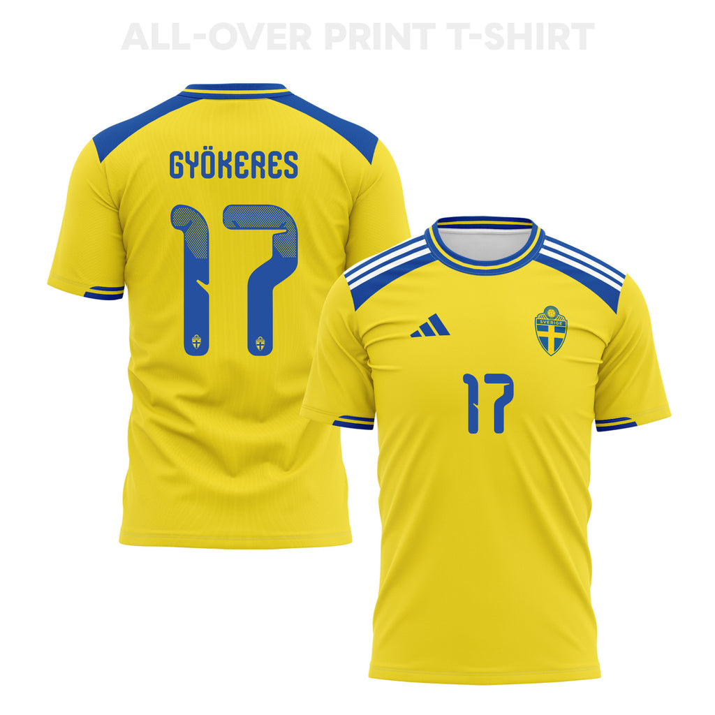 Viktor Gyoekeres 17 Sweden 2026 Home 3D T-Shirt Fully Printed – Unisex, Yellow