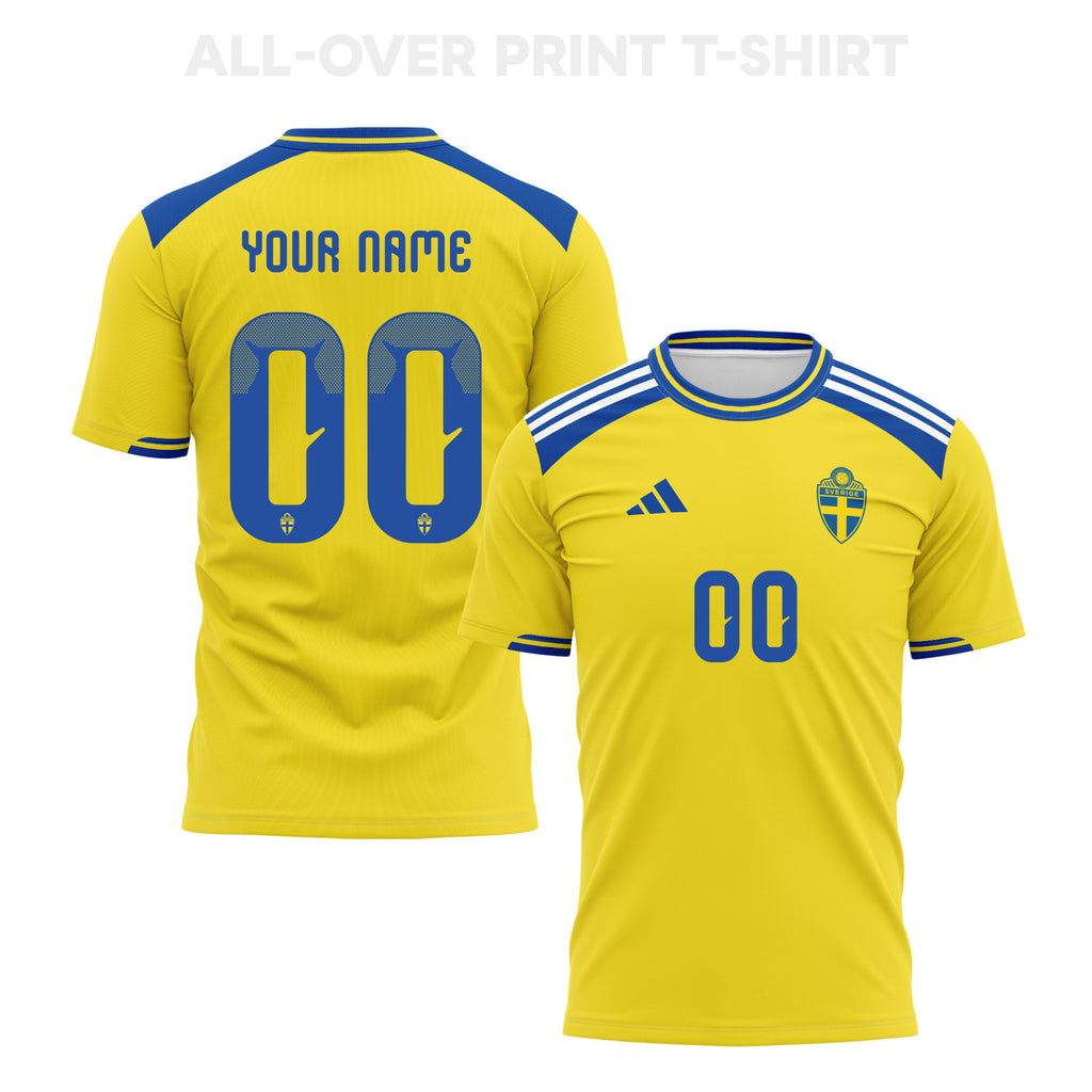 Sweden 2026 Home 3D T-Shirt Fully Printed – Personalized – Unisex, Yellow
