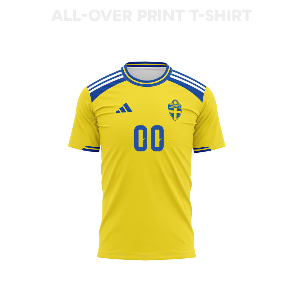 Sweden 2026 Home 3D T-Shirt Fully Printed – Personalized – Unisex, Yellow