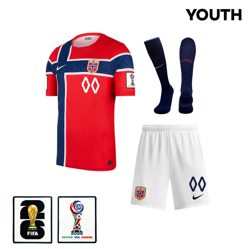 Norway 2026 YOUTH Home Kit Set – Personalized - Red