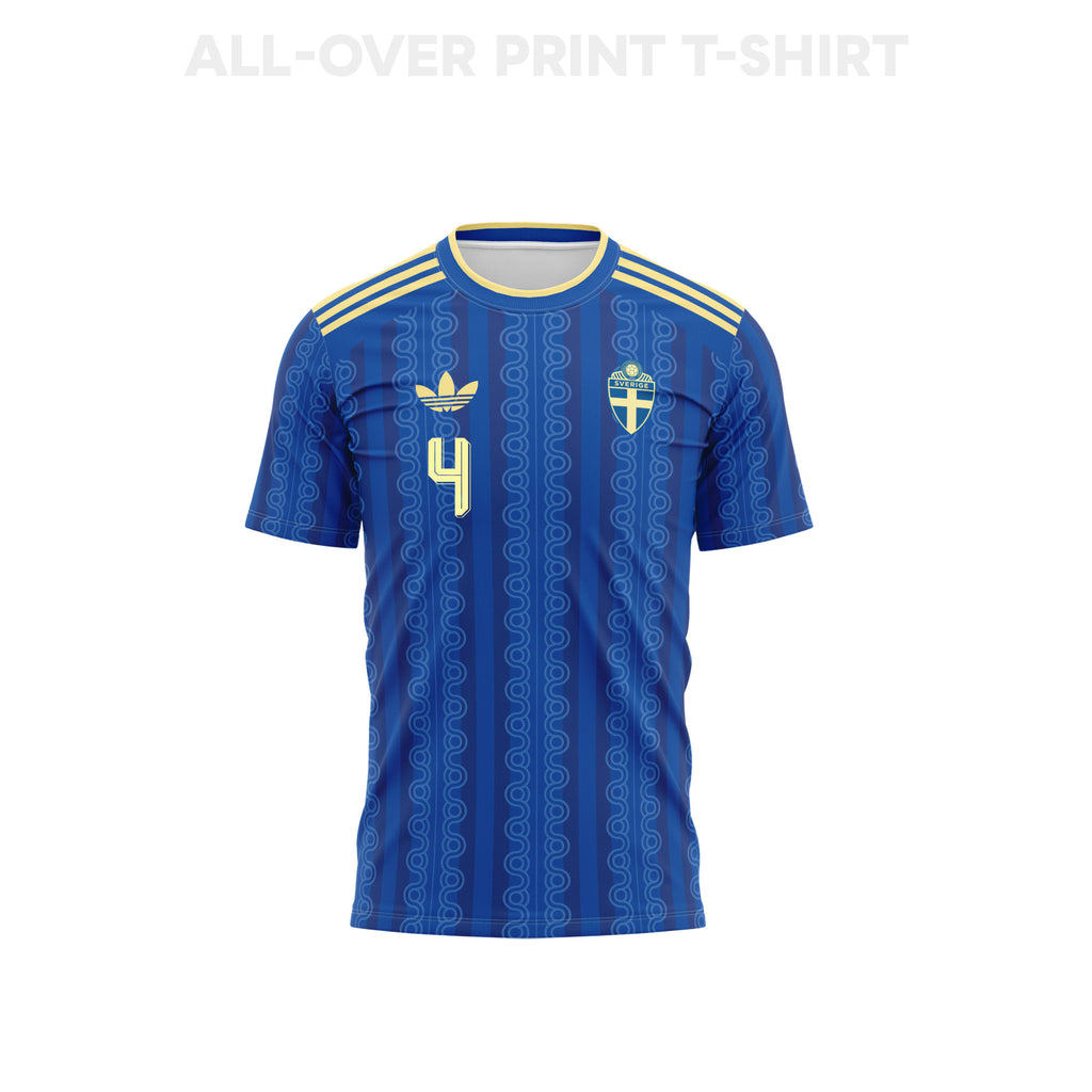 Isak Hien 4 Youth Sweden 2026 Away 3D T-shirt Fully Printed – Blue