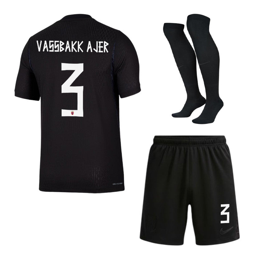 Kristoffer Vassbakk Ajer 3 Norway 2026 Away Men Kit Set – Black