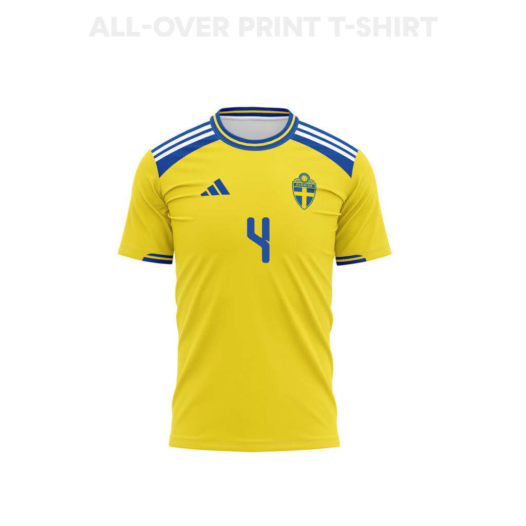Isak Hien 4 Youth Sweden 2026 Home 3D T-shirt Fully Printed – Yellow