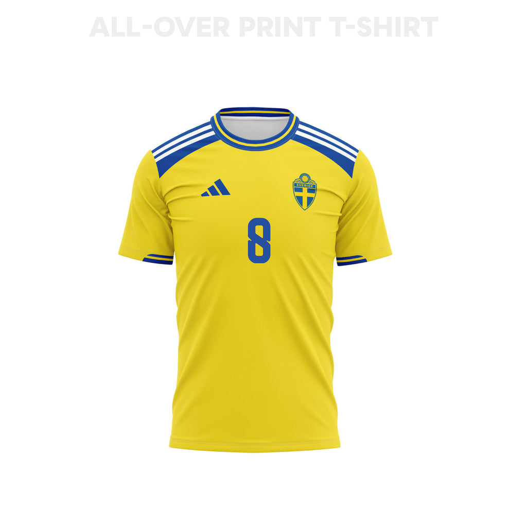 Daniel Svensson 8 Youth Sweden 2026 Home 3D T-shirt Fully Printed – Yellow