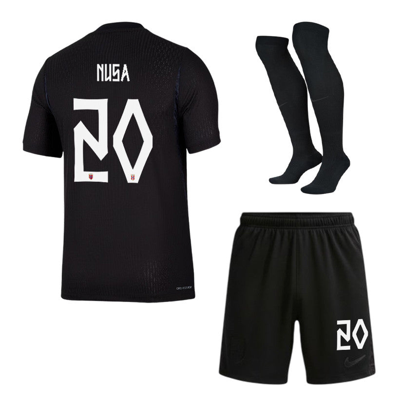 Antonio Nusa 20 Norway 2026 Away Men Kit Set – Black