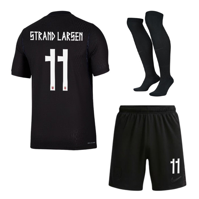 Joergen Strand Larsen 11 Norway 2026 Away Men Kit Set – Black