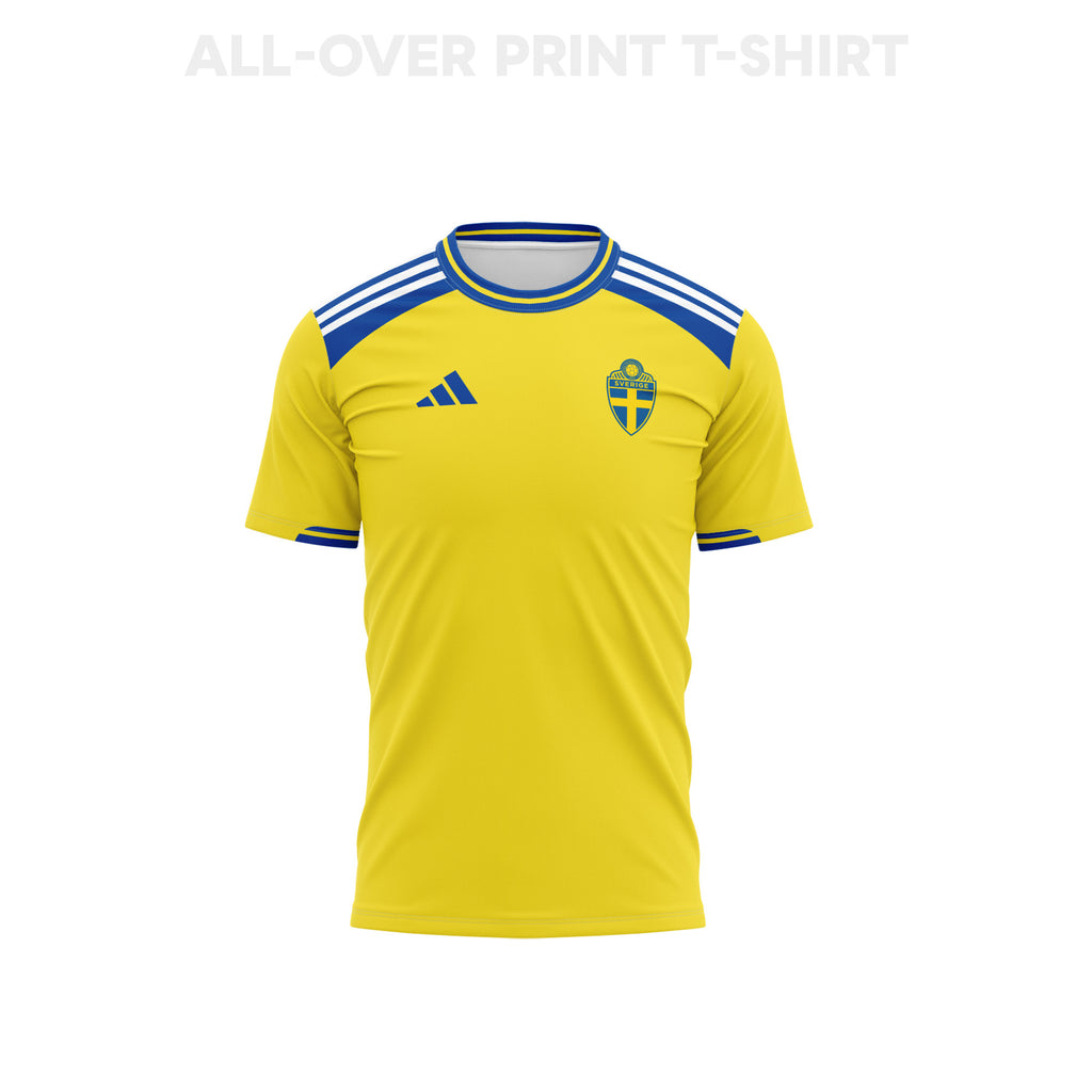 Sweden 2026 Youth Home 3D T-shirt Fully Printed – Yellow