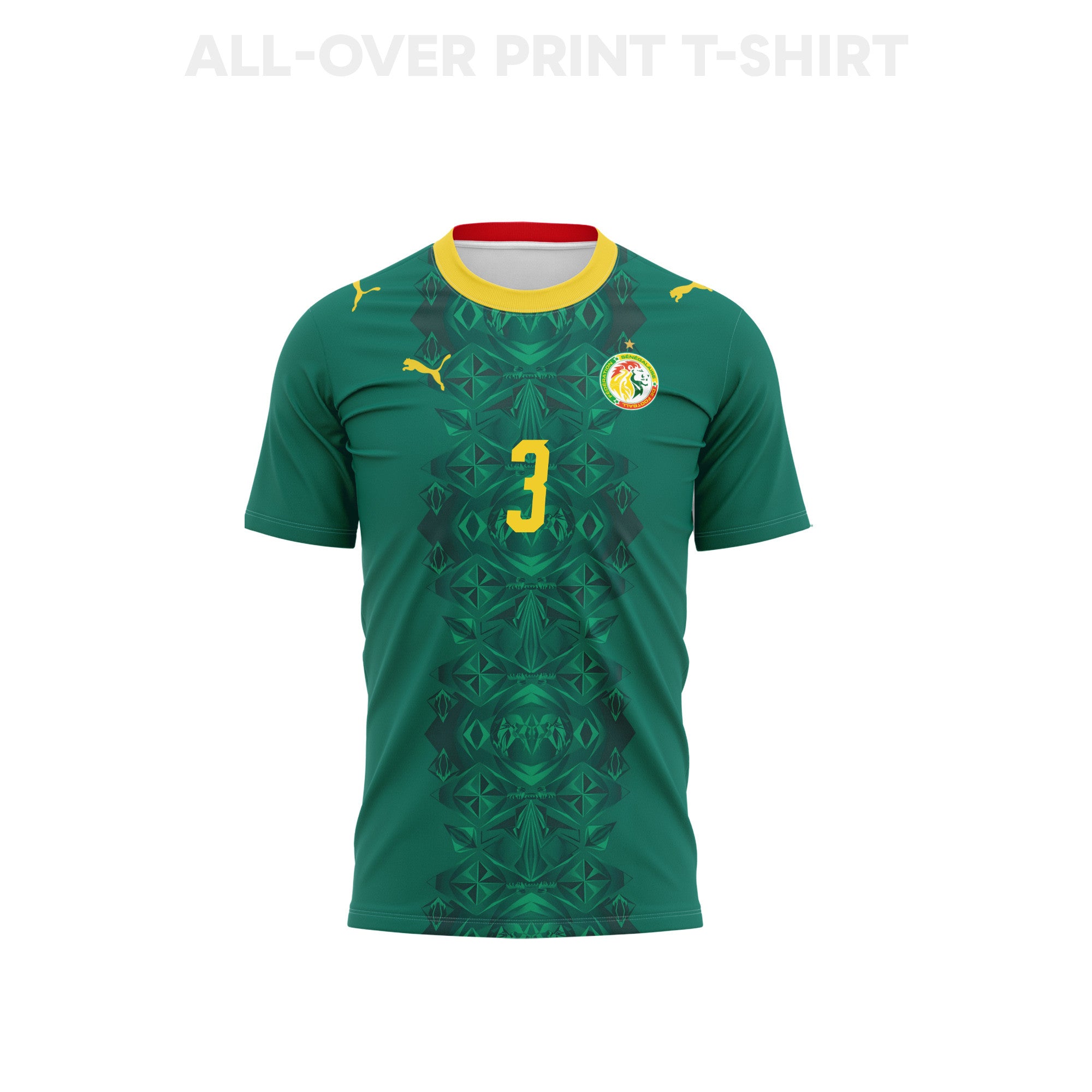 Kalidou Koulibaly 3 Senegal 2026 Away 3D T-Shirt Fully Printed – Unisex, Green