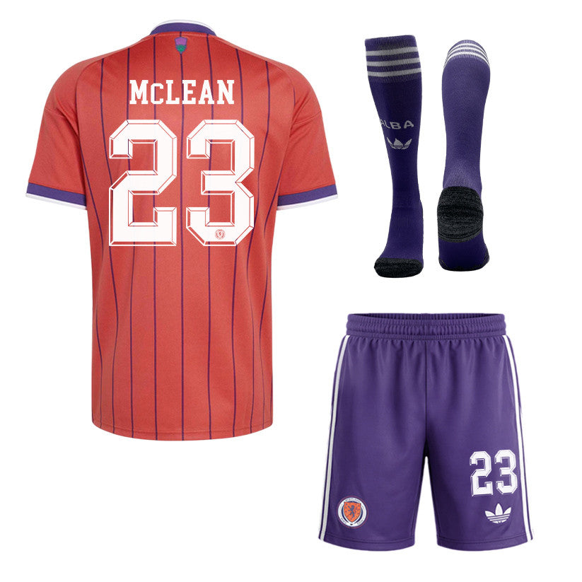 Kenny McLean 23 Scotland 2026 Away Men Kit Set – Red/Purple