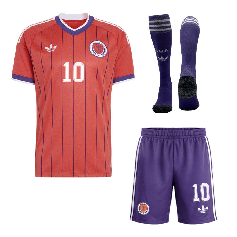 Che Adams 10 Scotland 2026 Away Men Kit Set – Red/Purple