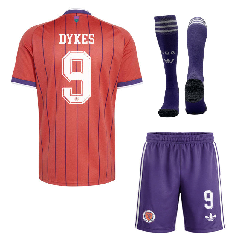 Lyndon Dykes 9 Scotland 2026 Away Men Kit Set – Red/Purple