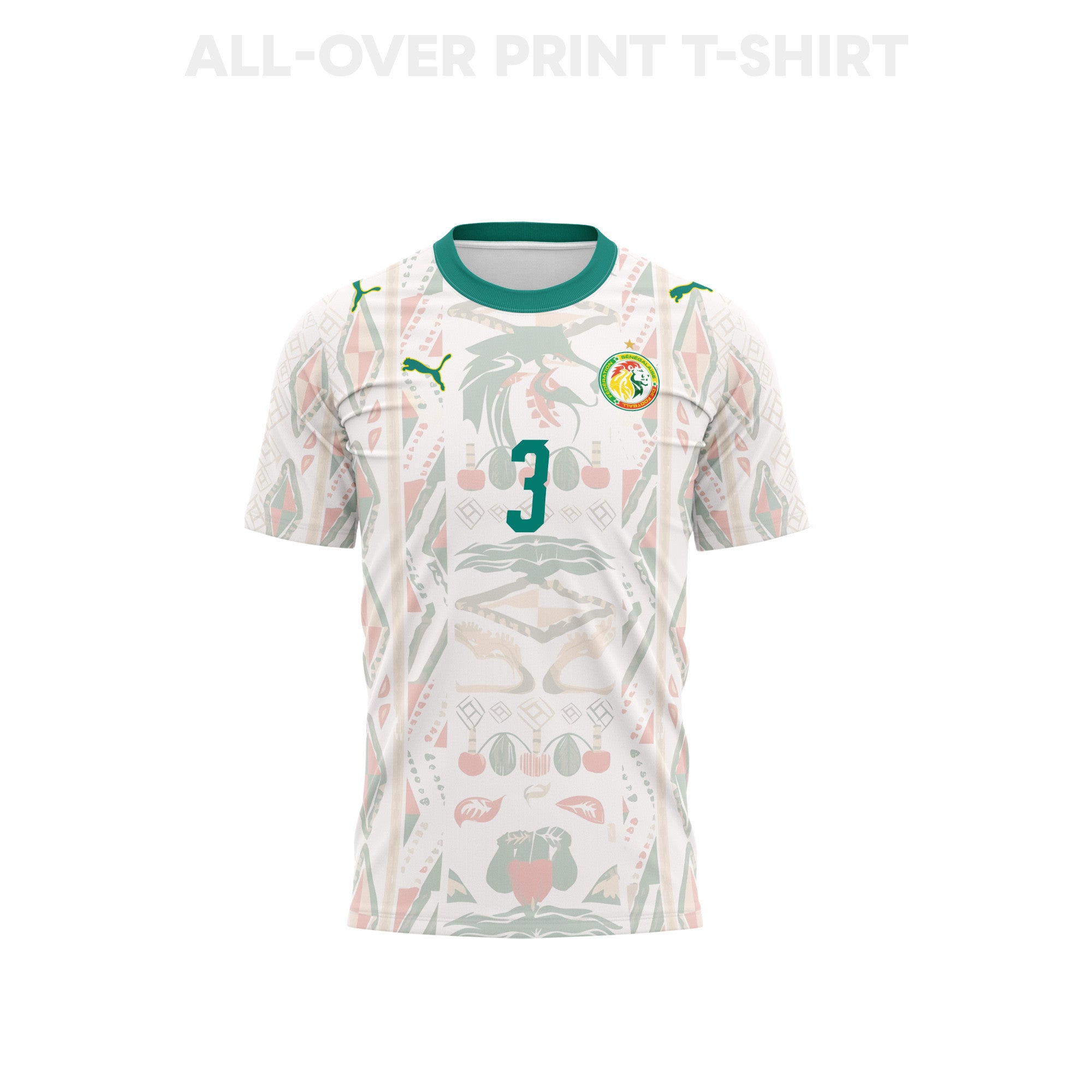 Kalidou Koulibaly 3 Senegal 2026 Home 3D T-Shirt Fully Printed – Unisex, White
