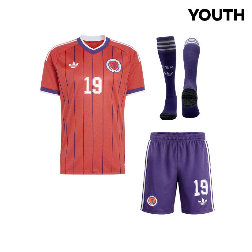 Lewis Ferguson 19 Scotland 2026 YOUTH Away Kit Set – Red/Purple
