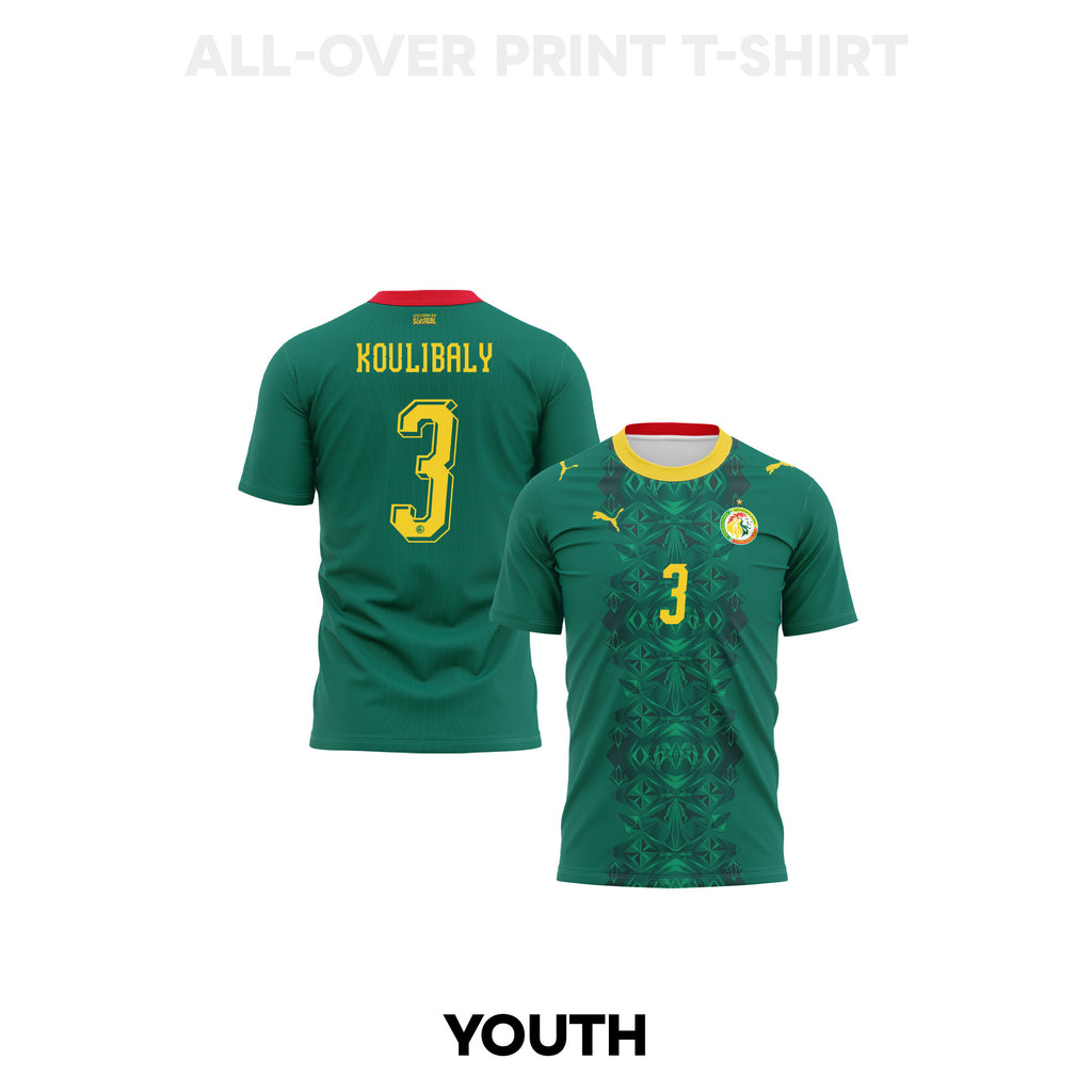 Kalidou Koulibaly 3 Youth Senegal 2026 Away 3D T-shirt Fully Printed – Green