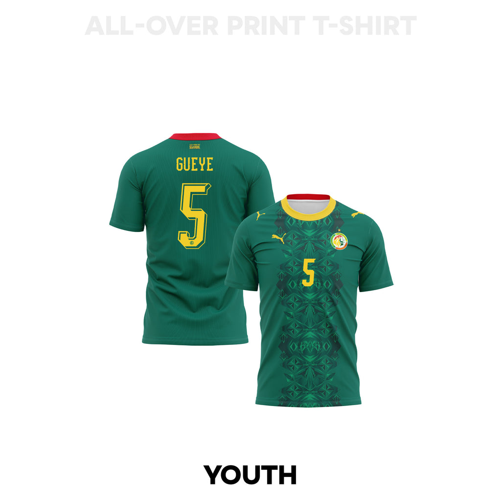 Idrissa Gueye 5 Youth Senegal 2026 Away 3D T-shirt Fully Printed – Green