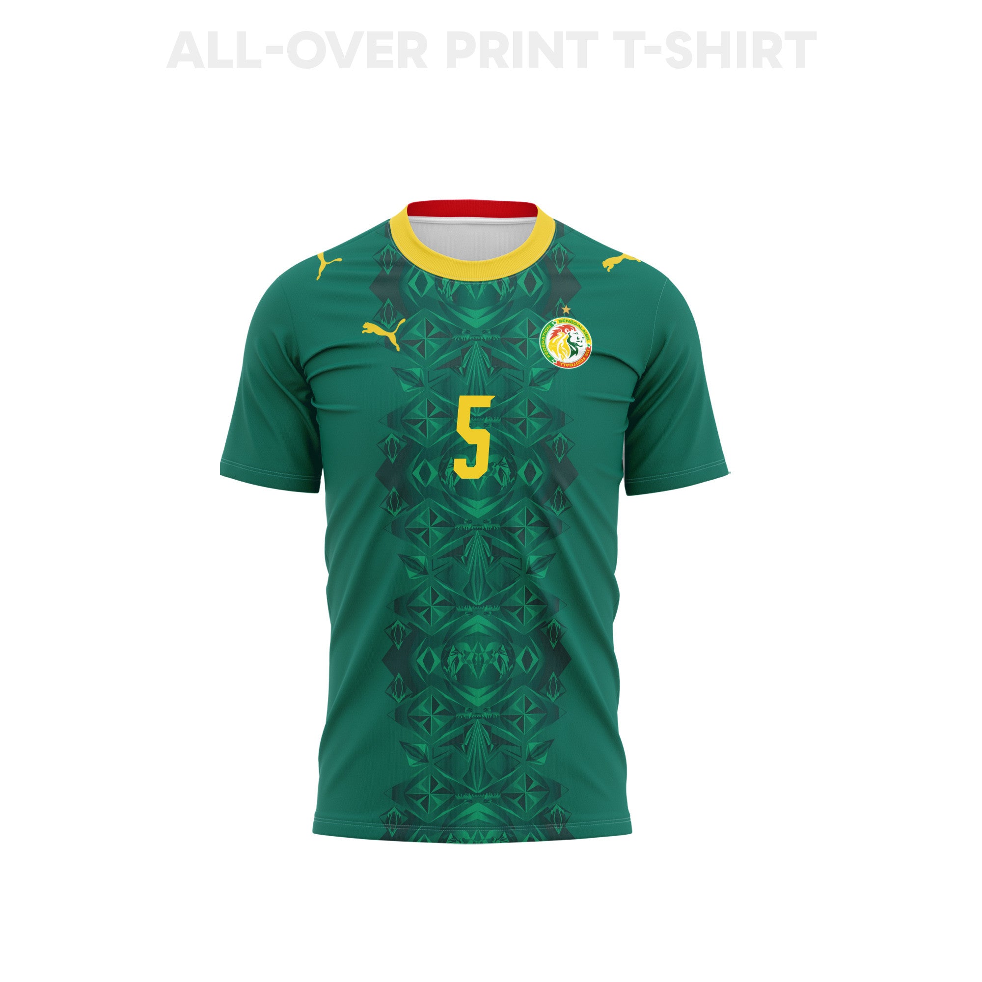 Idrissa Gueye 5 Youth Senegal 2026 Away 3D T-shirt Fully Printed – Green
