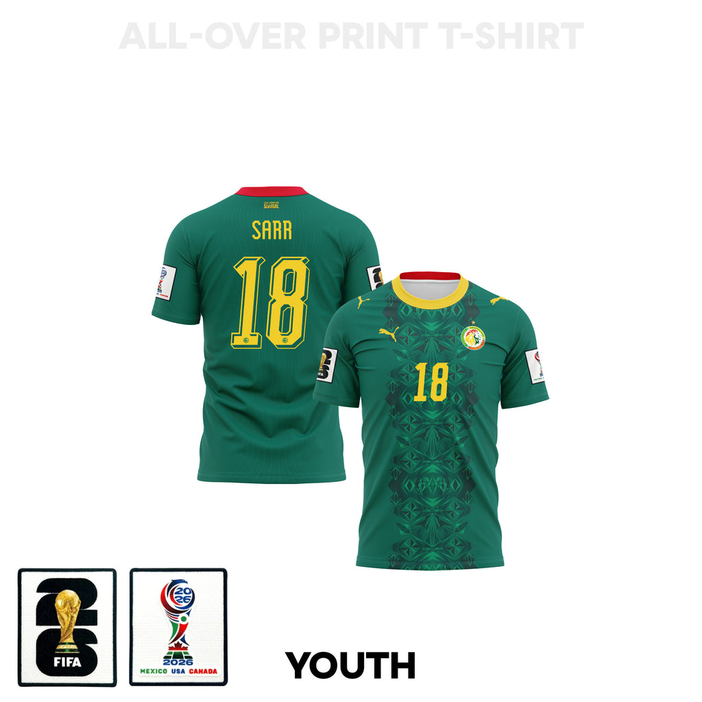 Ismaïla Sarr 18 Youth Senegal 2026 Away 3D T-shirt Fully Printed – Green