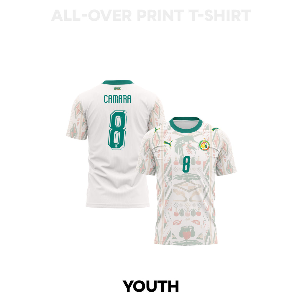 Lamine Camara 8 Youth Senegal 2026 Home 3D T-shirt Fully Printed – White