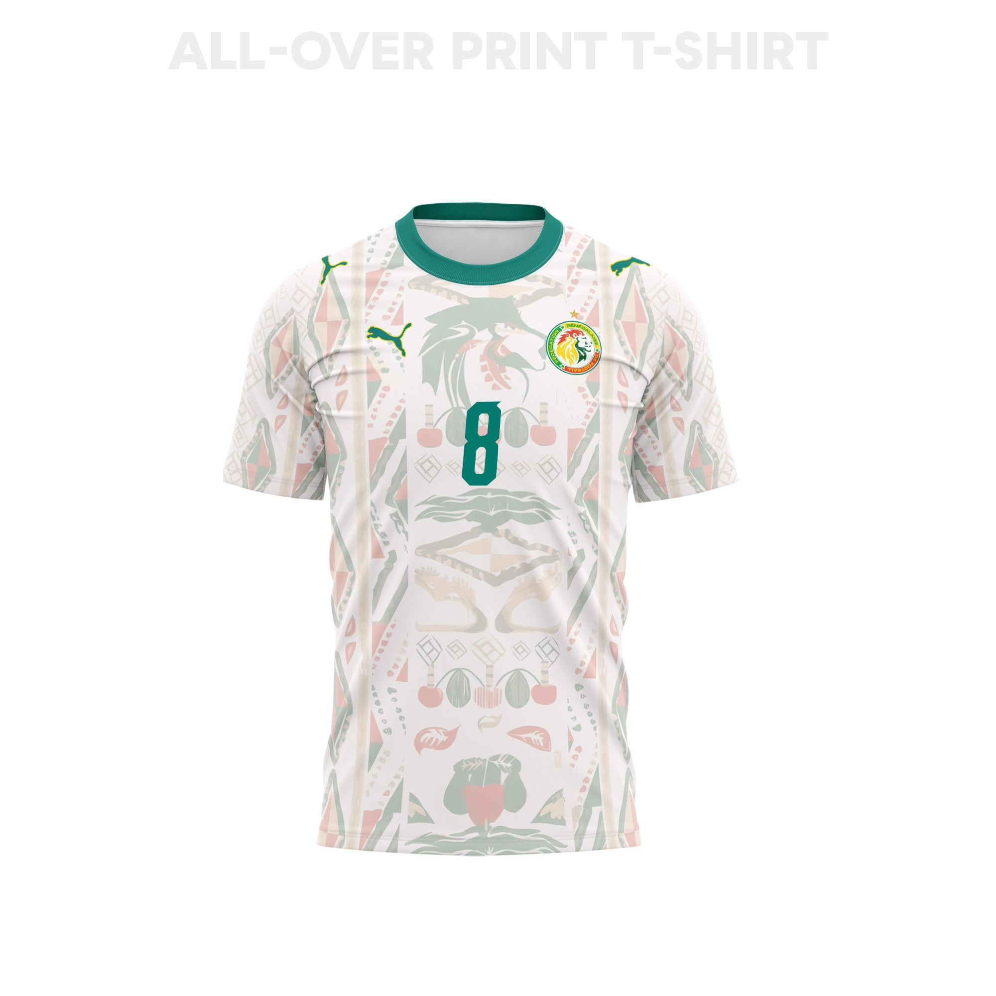 Lamine Camara 8 Youth Senegal 2026 Home 3D T-shirt Fully Printed – White
