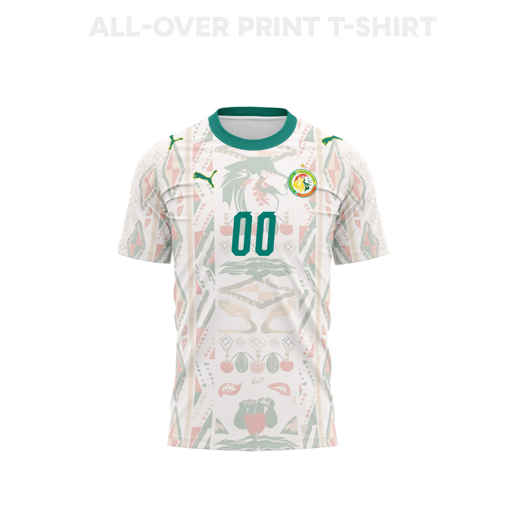 Senegal 2026 Youth Home 3D T-shirt Fully Printed – Personalized – White