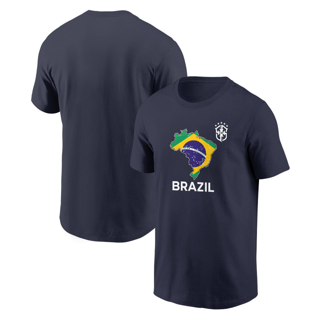 Brazil Soccer Pride World Cup 2026 T-shirt - Distressed Map Graphic