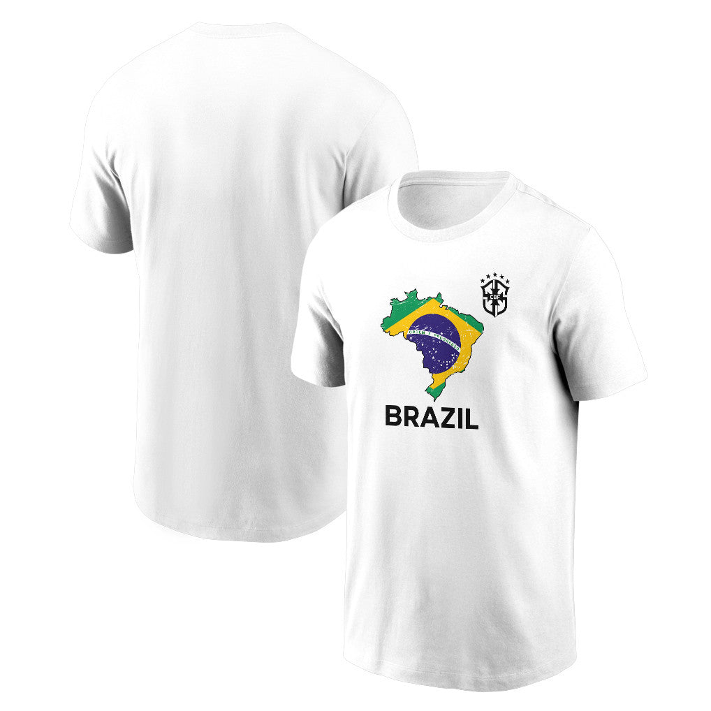 Brazil Soccer Pride World Cup 2026 T-shirt - Distressed Map Graphic