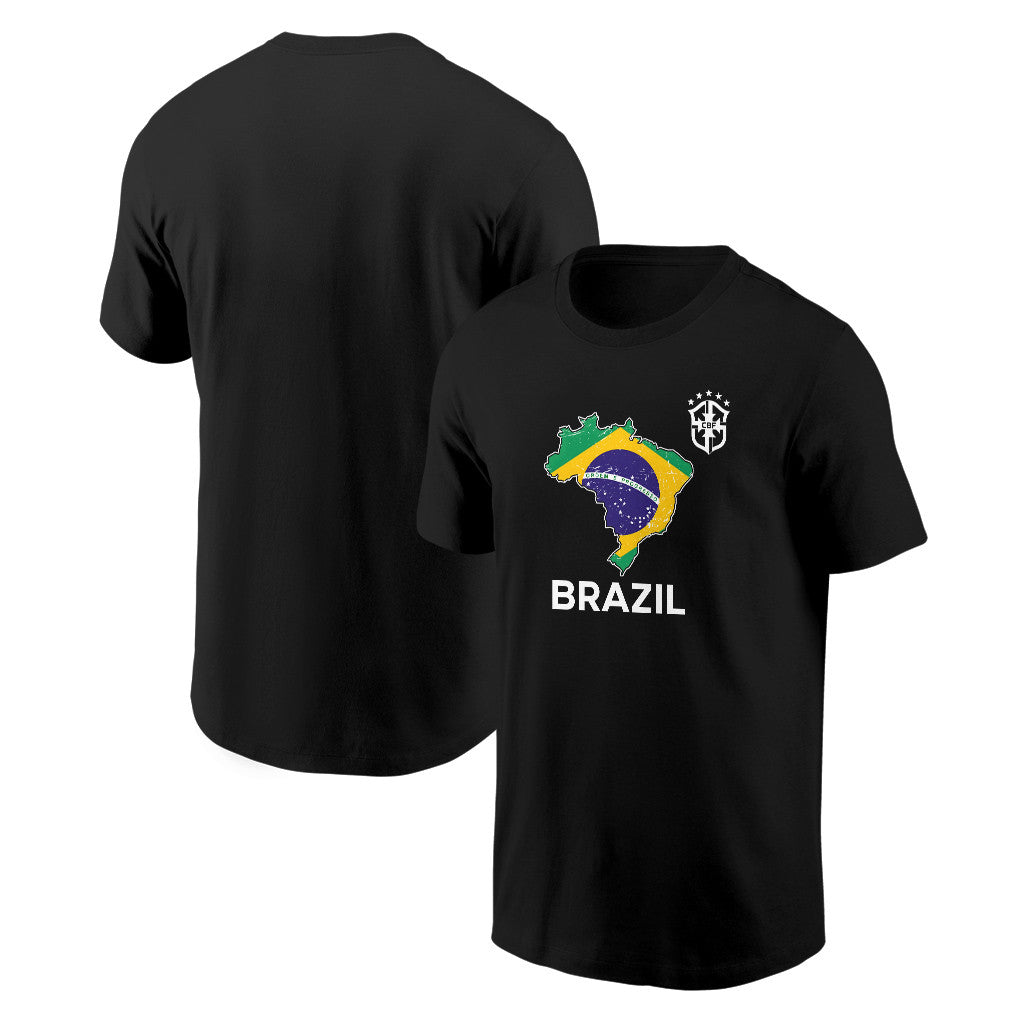 Brazil Soccer Pride World Cup 2026 T-shirt - Distressed Map Graphic