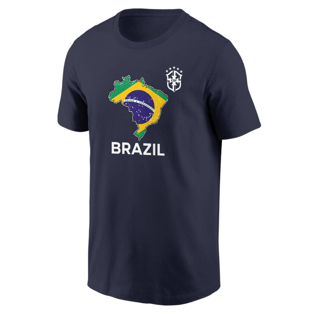 Brazil Soccer Pride World Cup 2026 T-shirt - Distressed Map Graphic
